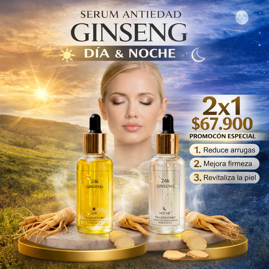 ☀️ 2x1 GINSENG Sérum antienvejecimiento CON RAIZ - Día & Noche